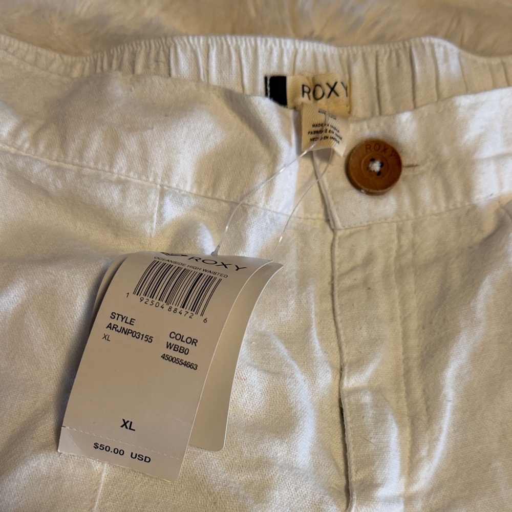 White Linen Pants Roxy - Picture 2 of 3